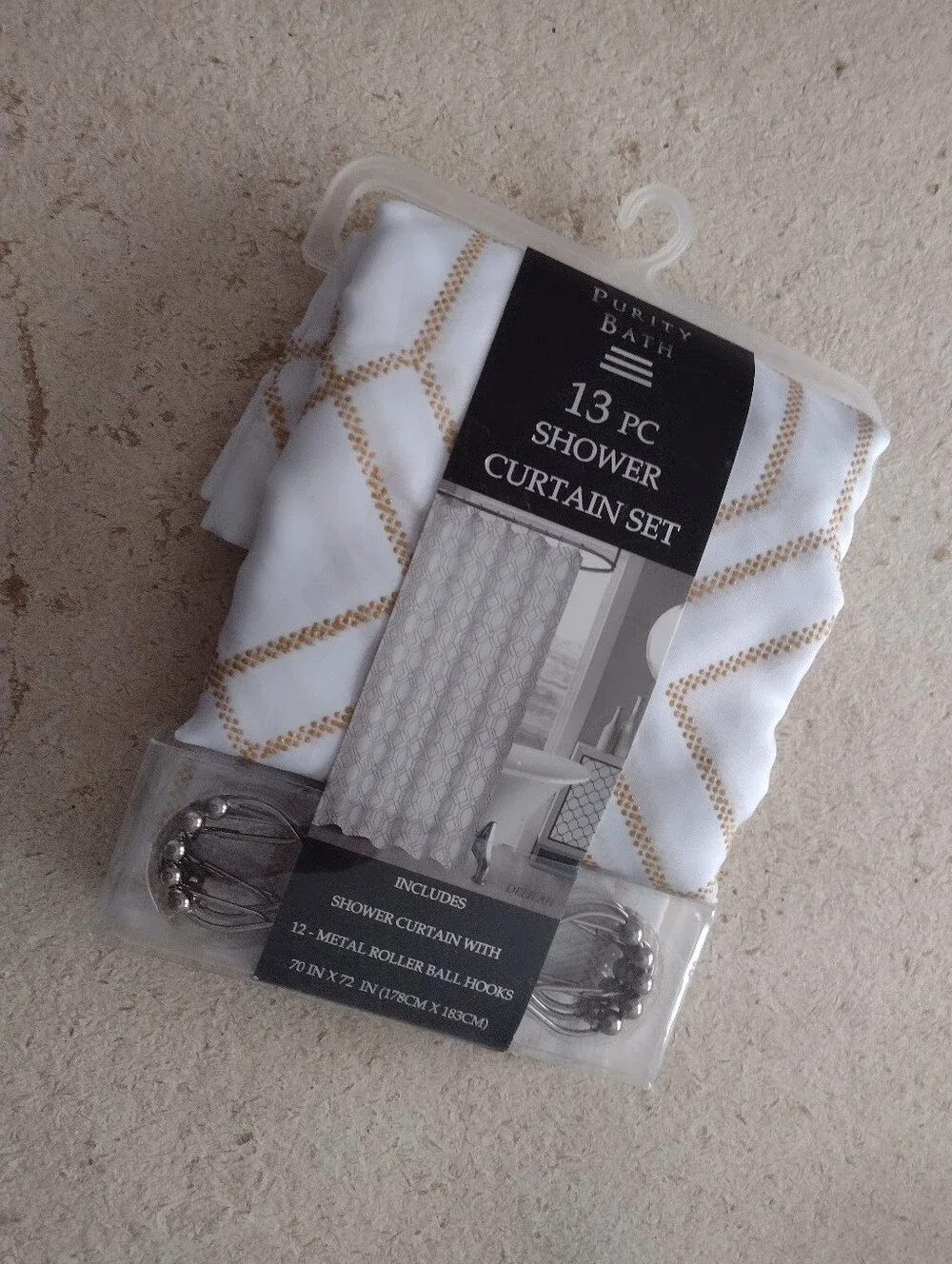 Purity Bath 13pc Shower Curtain Set